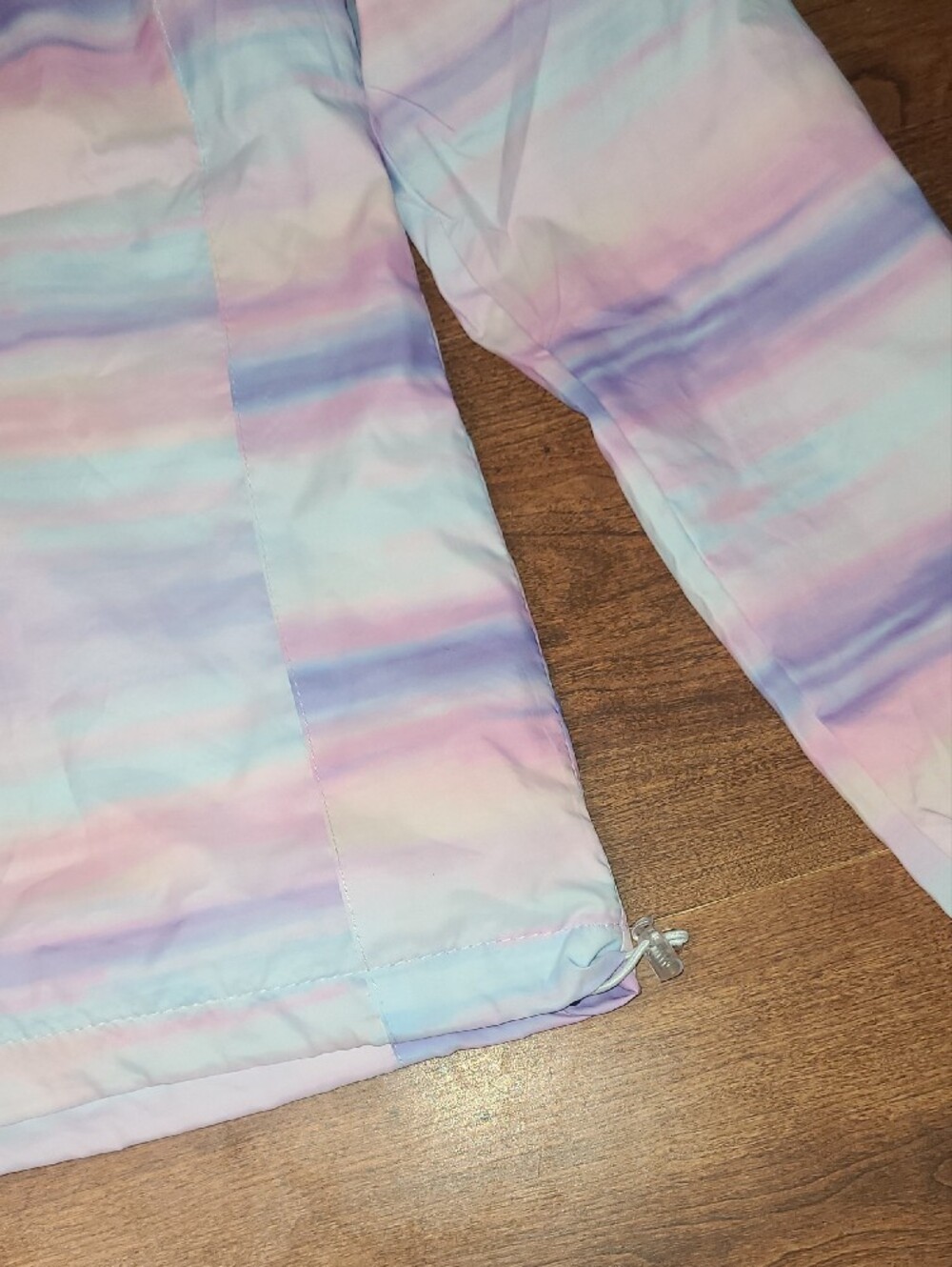 New Balance Womens Pastel Multi-Stripe Hooded Raincoat Size M - Picture 12 of 16